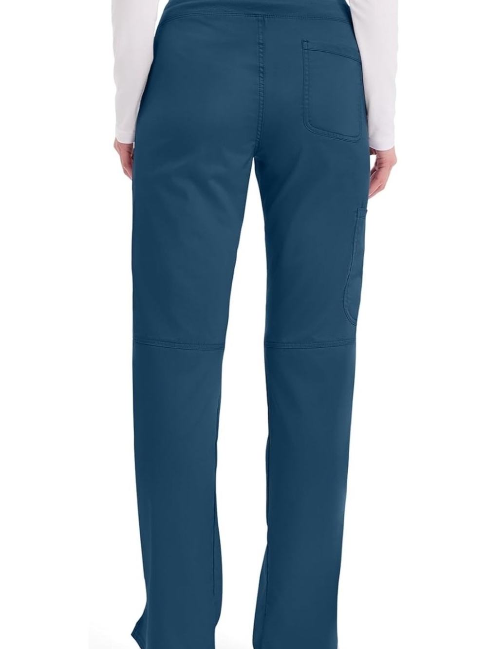 Closet Clearance! Cherokee Carribean Blue  Wide Leg Cargo Scrub Pants - Picture 2 of 12